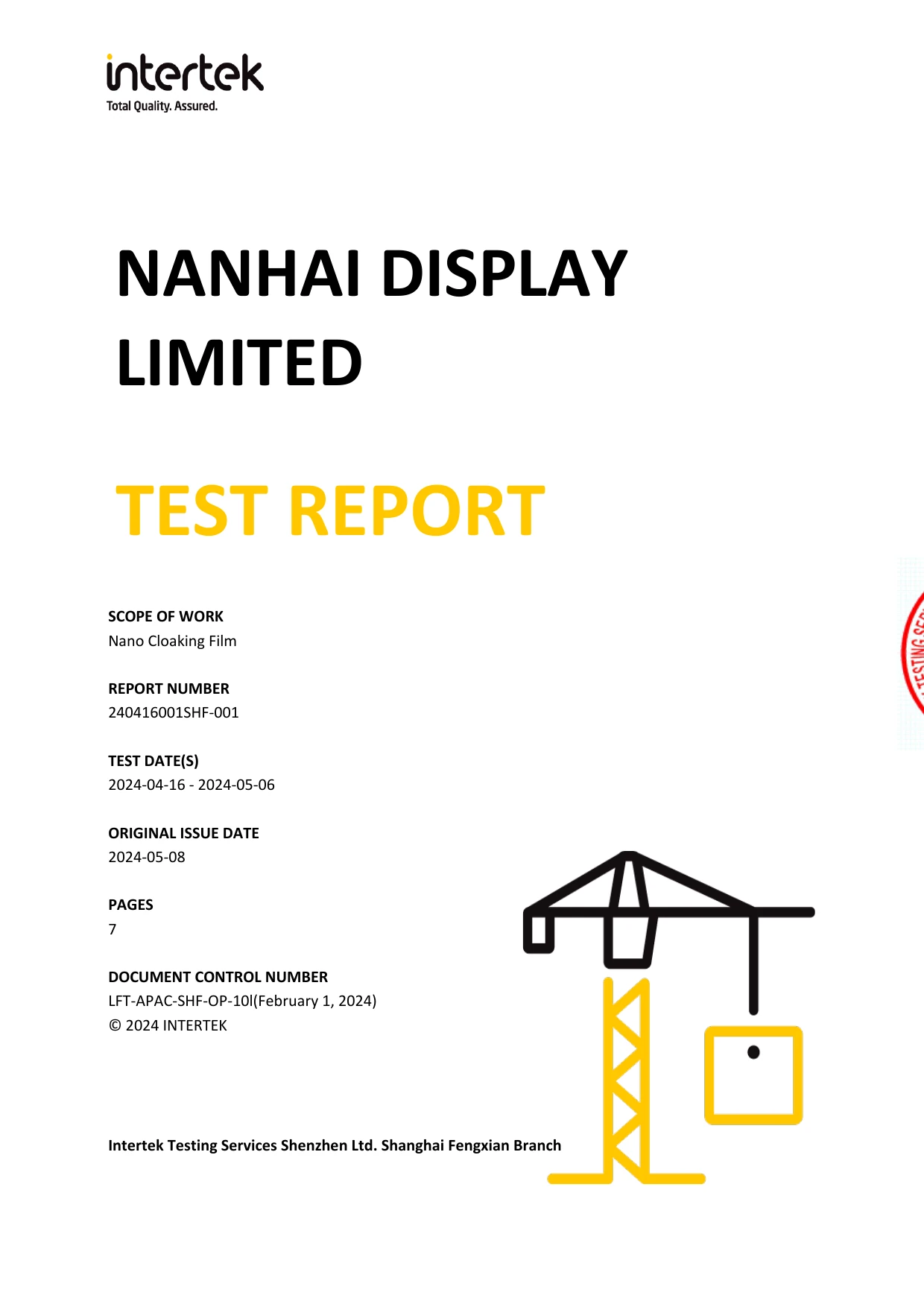 EN 13501-1 certificate preview